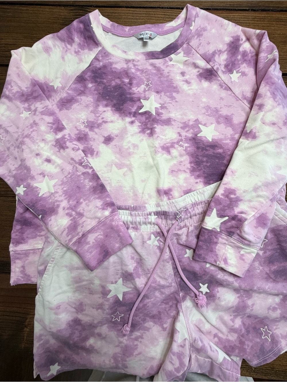 Wildfox Purple & White Star Tie-Dye Pajama Set